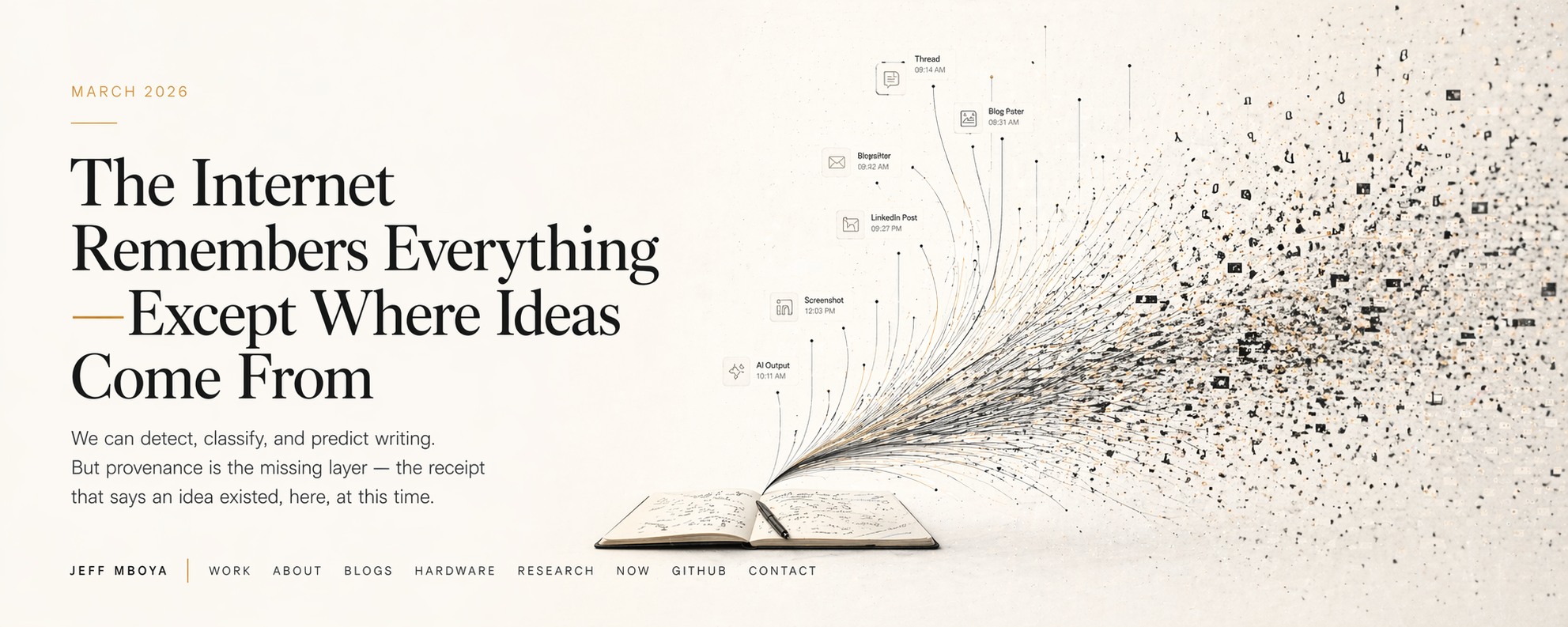 The Internet Remembers Everything -Except Where Ideas Come From