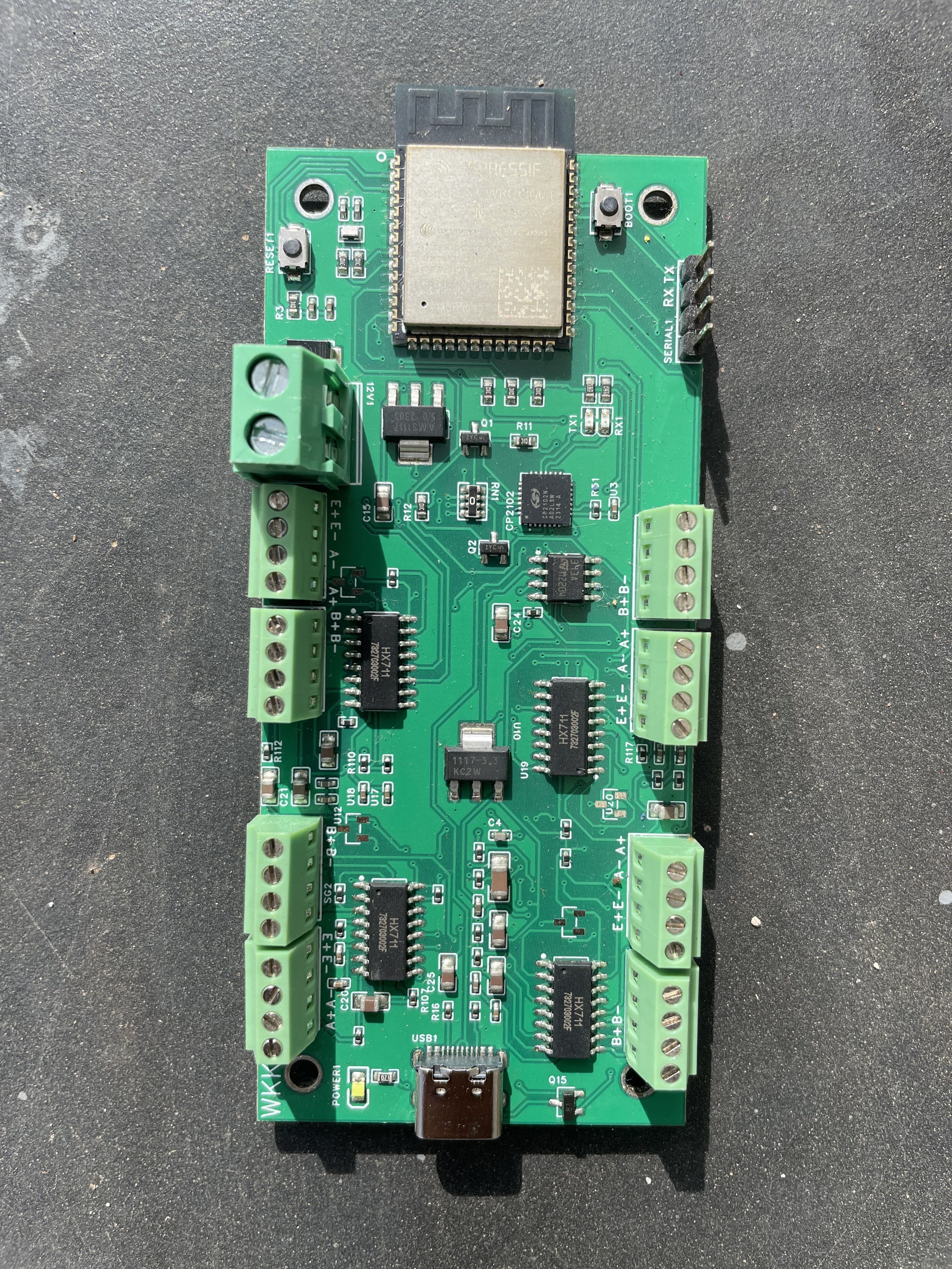 16-channel 24V digital input module — ESP32 WROOM, isolated inputs, and per-channel screw terminals